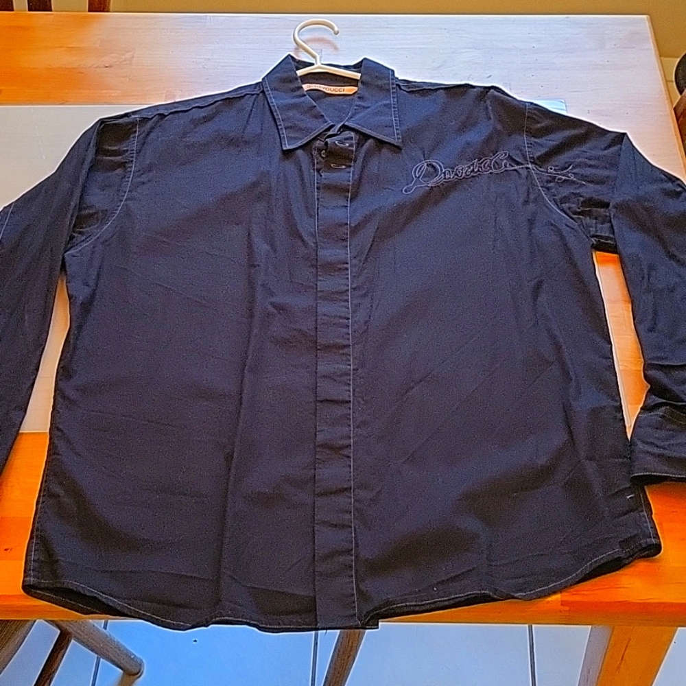 Davoucci black casual dress shirt large